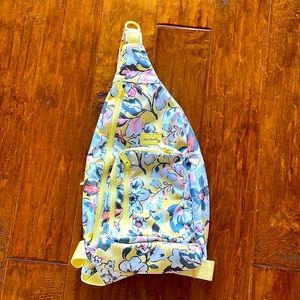 Vera Bradley mini sling backpack yellow/grey